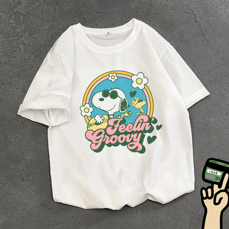 Cosplay Anime Basic - Snoopys Adult T-Shirt White Anime Figures