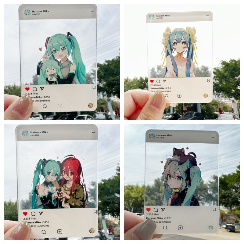 Anime Cosplay Girl Photo - Anime Hatsune Miku Through Card Cartoon