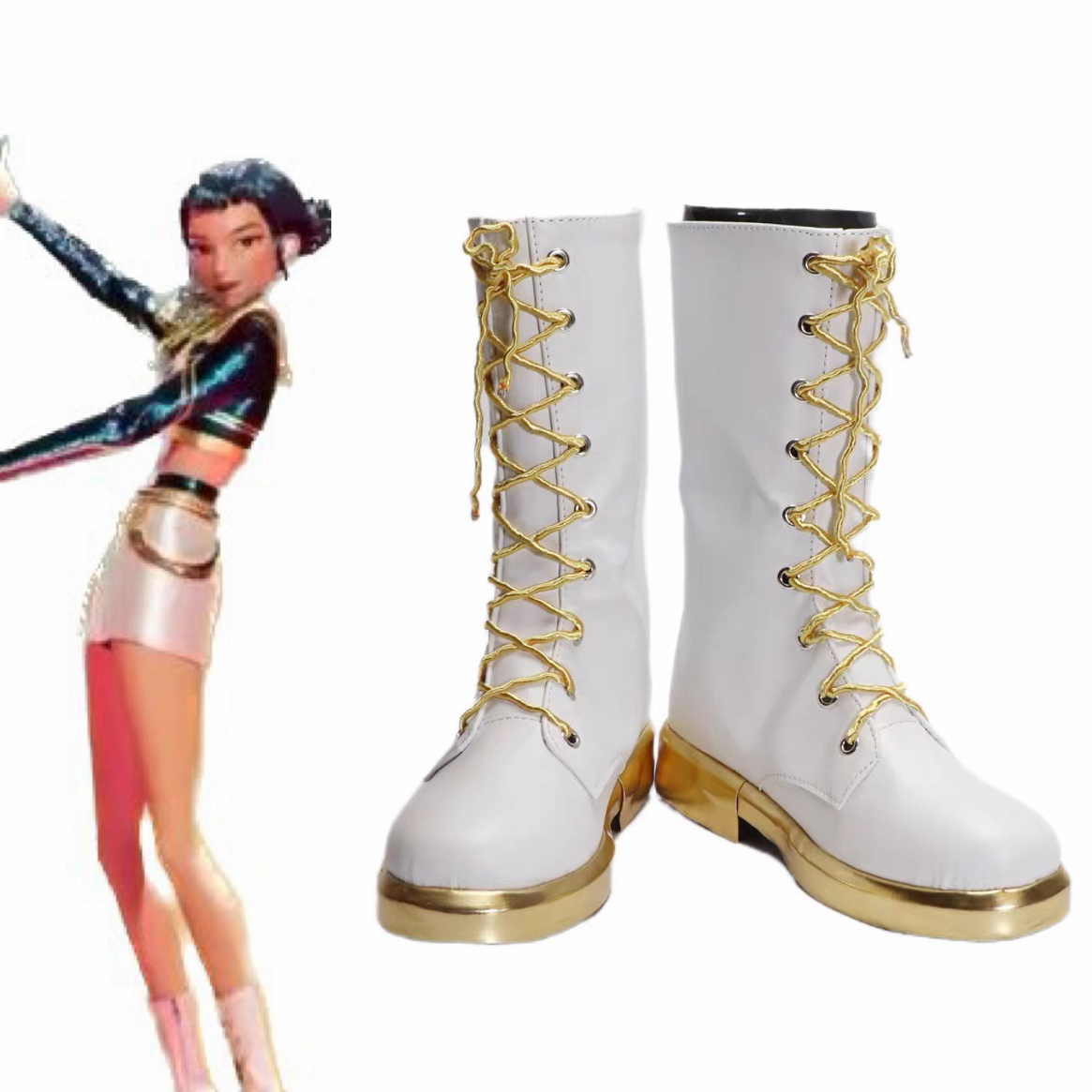 Anime Zoey Cosplay - Zoey Black Golden Costume Shoes Mira
