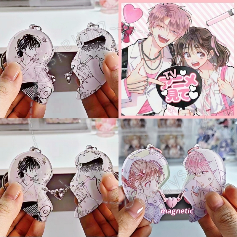 Anime Cosplay Couple - Tamon's B-Side Fanmade Acrylic Heart Magnet