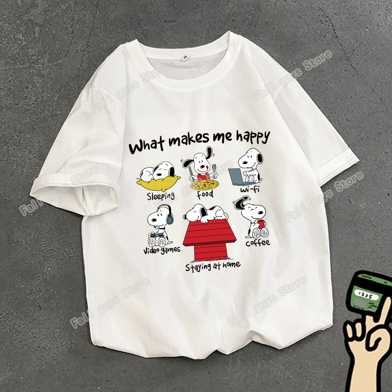 Snoopys Adult T-Shirt White An - Cosplay Anime Basic recension och pris