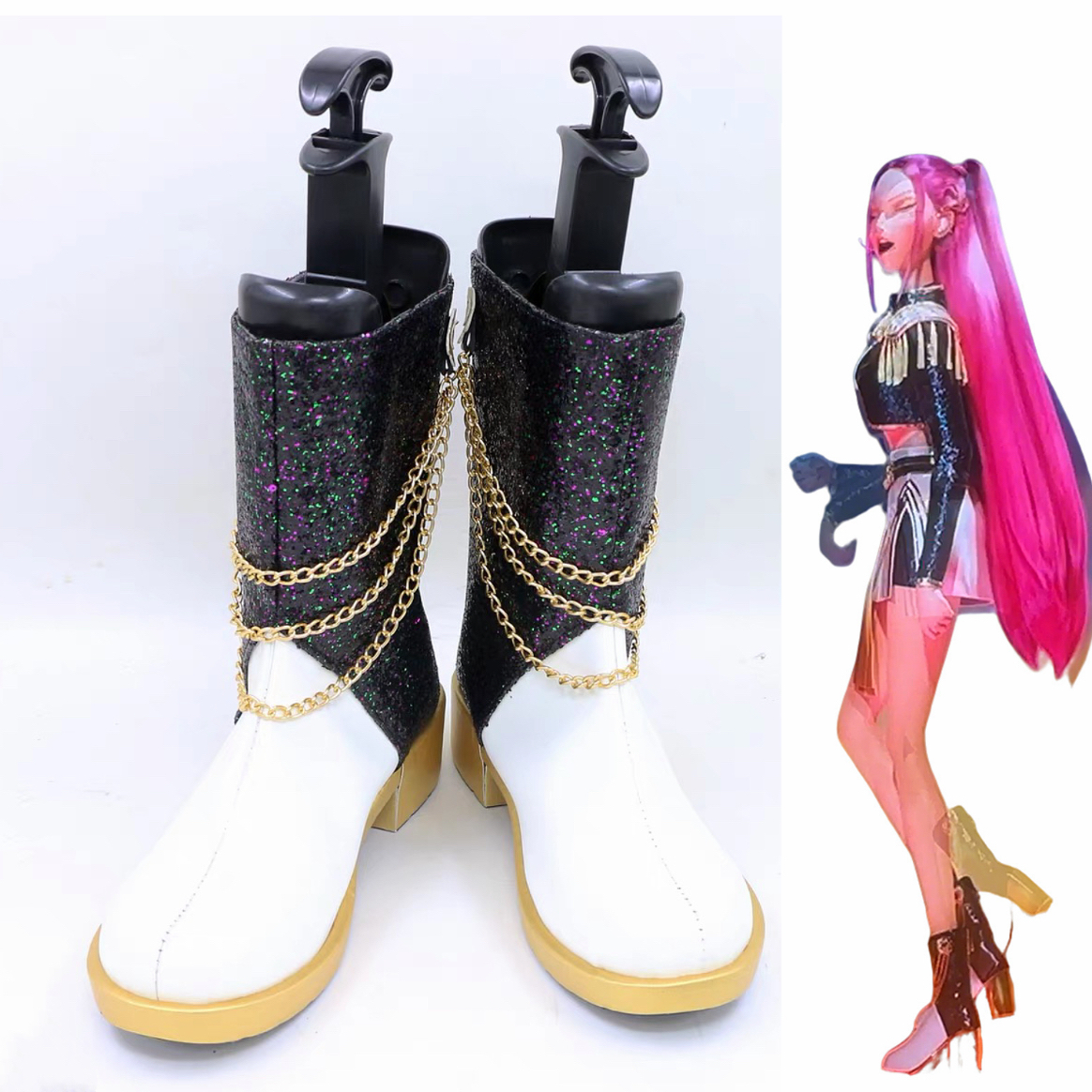 Zoey Black Golden Costume Shoe - Anime Zoey Cosplay recension och pris